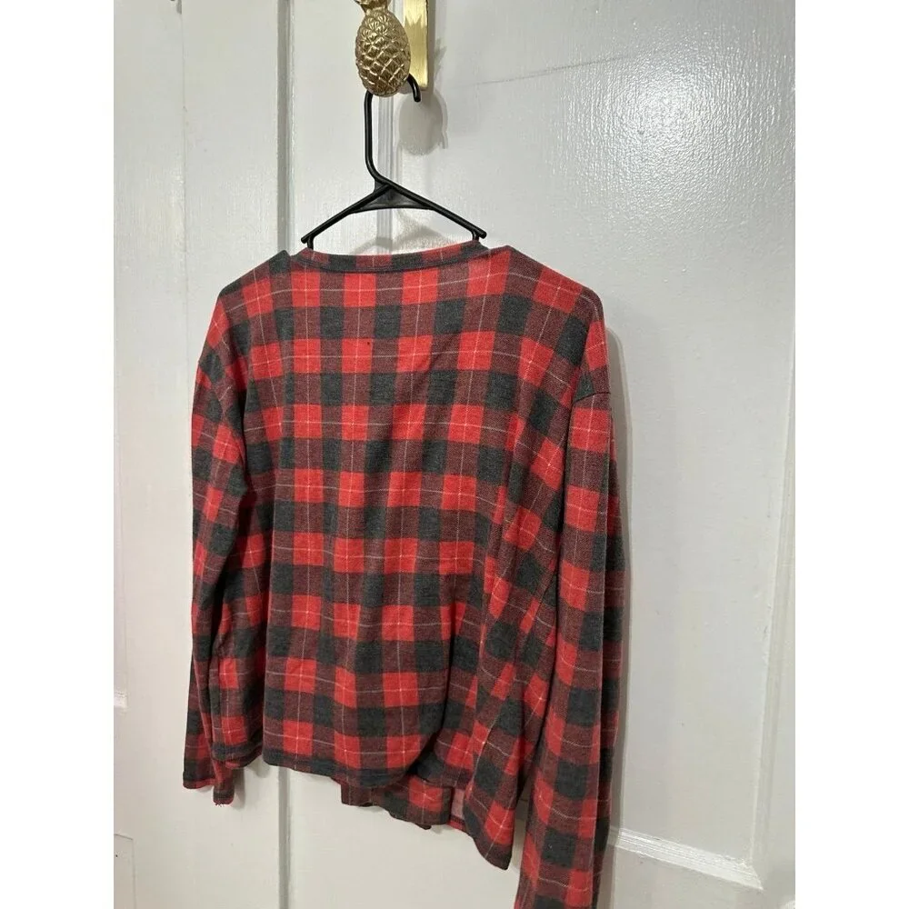 SO women’s size small intimates plaid shirt & pajama pants set - Picture 6 of 8